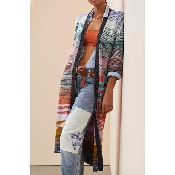 Anthropologie Sweaters - Anthropologie Space-Dyed Longline‎ Cardigan Multi color Size XS/S